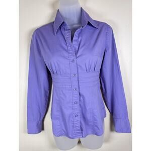 VTG New York & Co Womens Button Down Shirt Cinched Waist Y2K 90s Office Wear XS